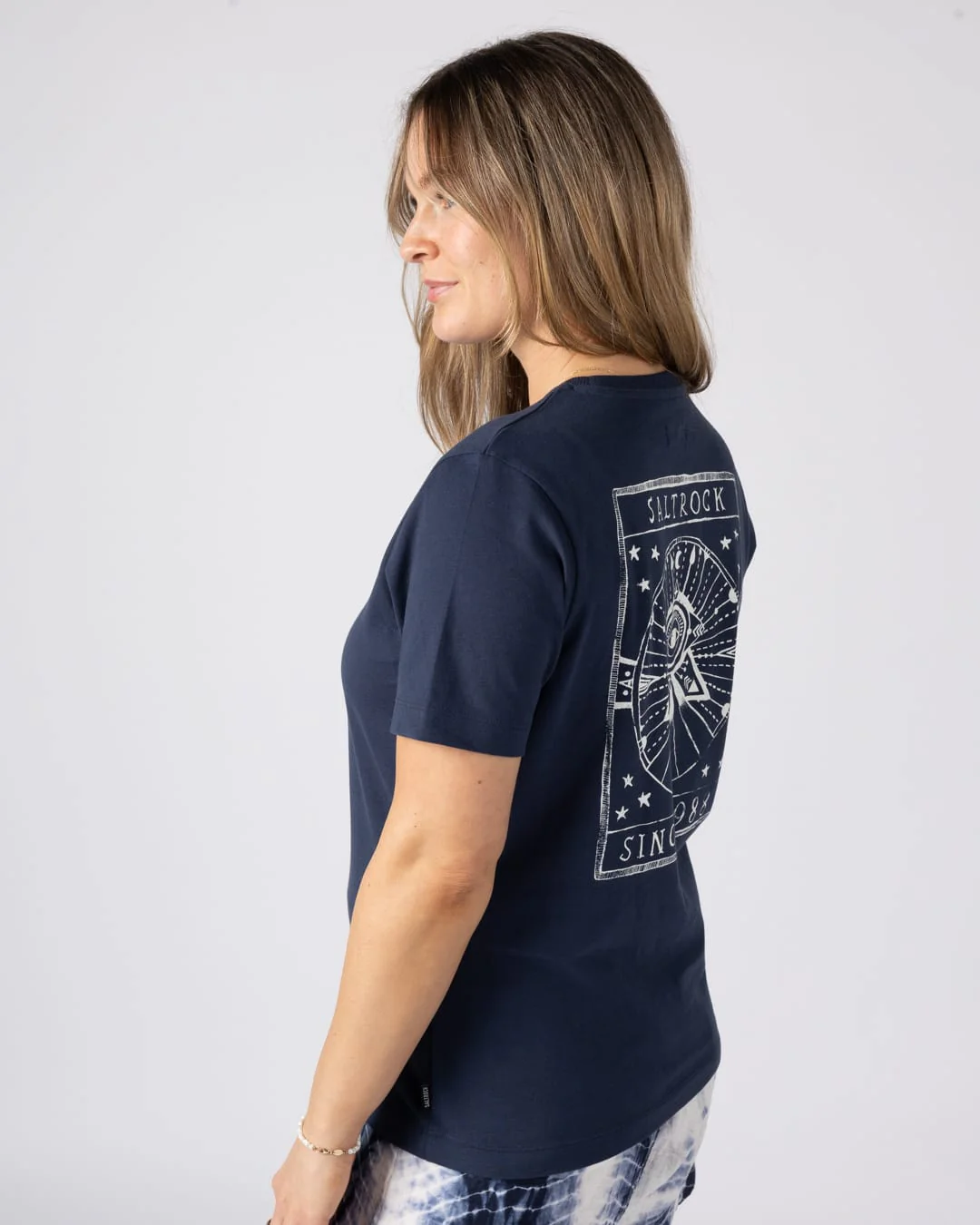 All Seeing Womens Short Sleeve T-Shirt In Dress Blue - Image 4