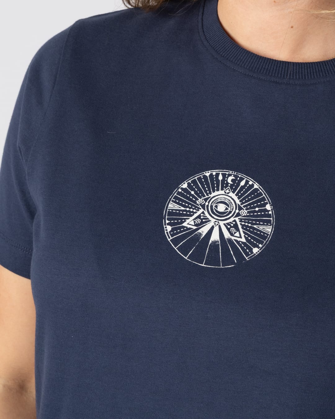 All Seeing Womens Short Sleeve T-Shirt In Dress Blue - Image 5