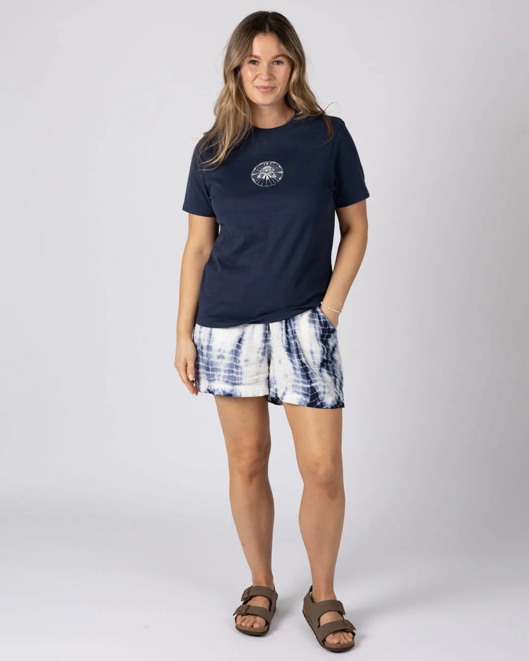 All Seeing Womens Short Sleeve T-Shirt In Dress Blue - Image 6