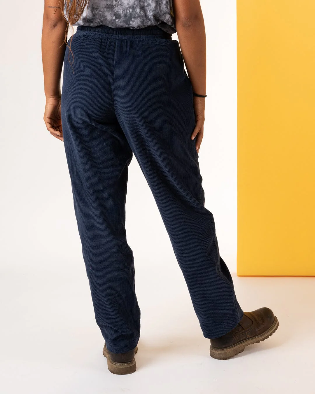Alora Womens Corduroy Trousers in Blue - Image 7