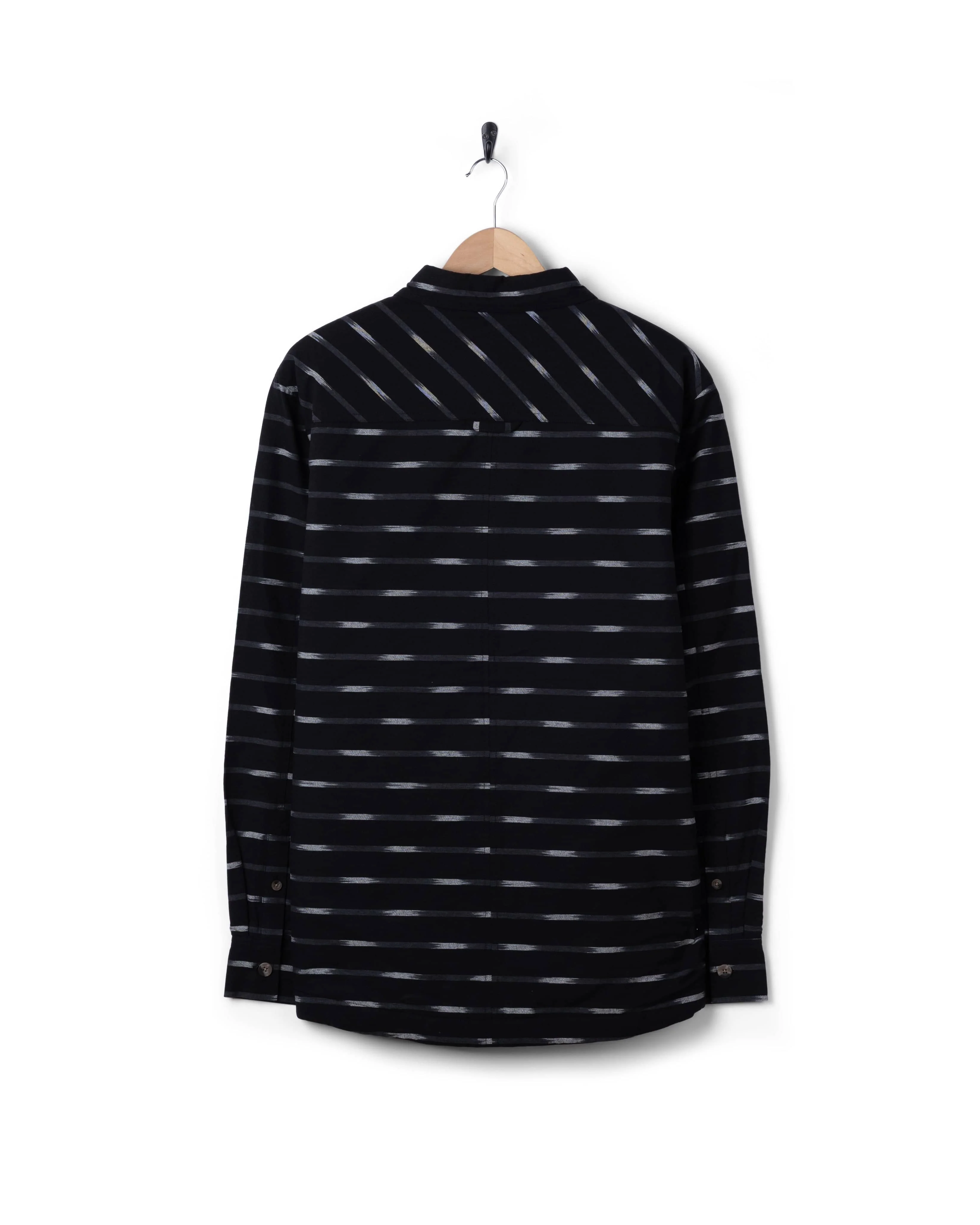Ammar Mens Sherpa Lined Shirt in Grey Stripe - Image 7