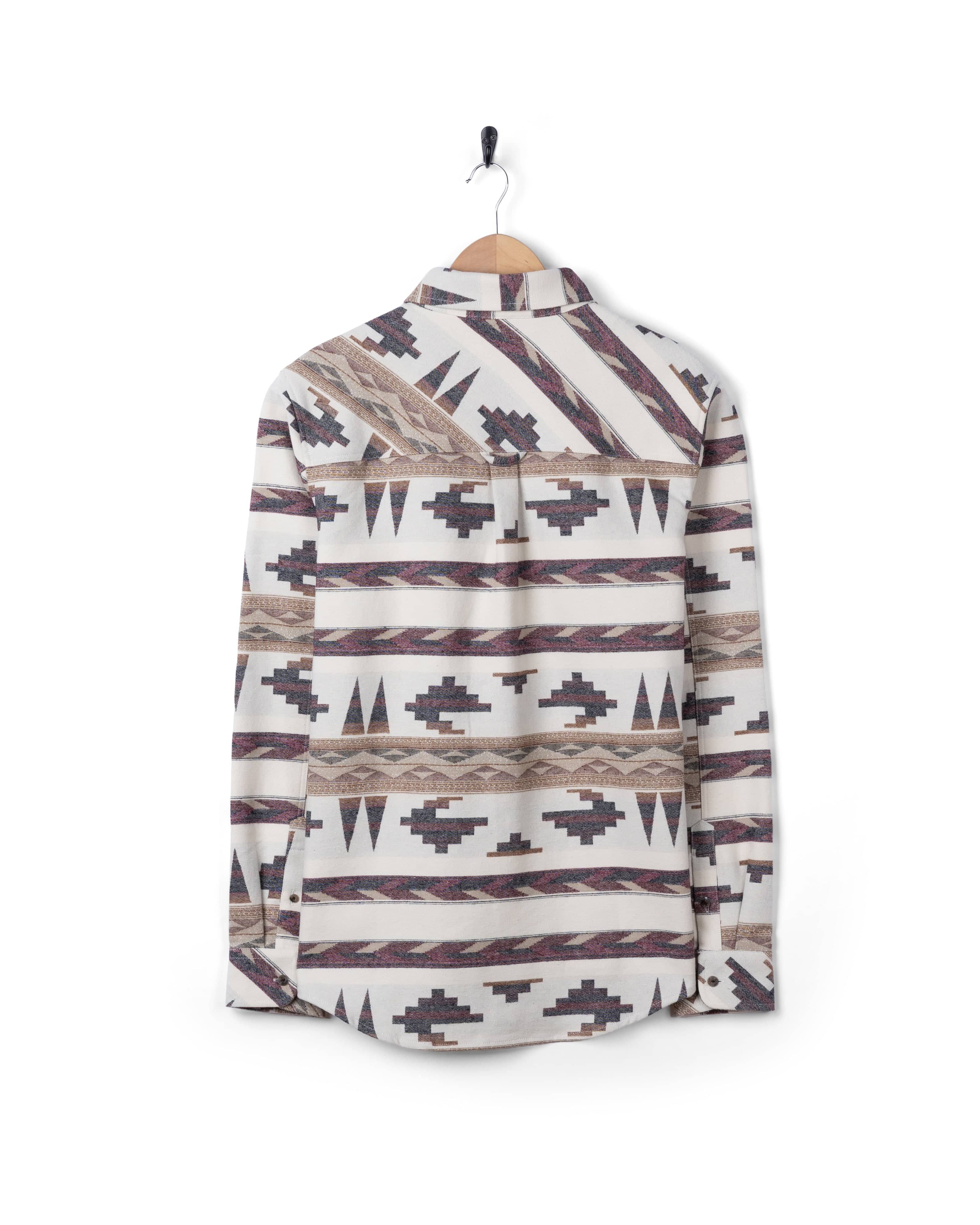 Asher Mens Jacquard Shirt in Cream - Image 8