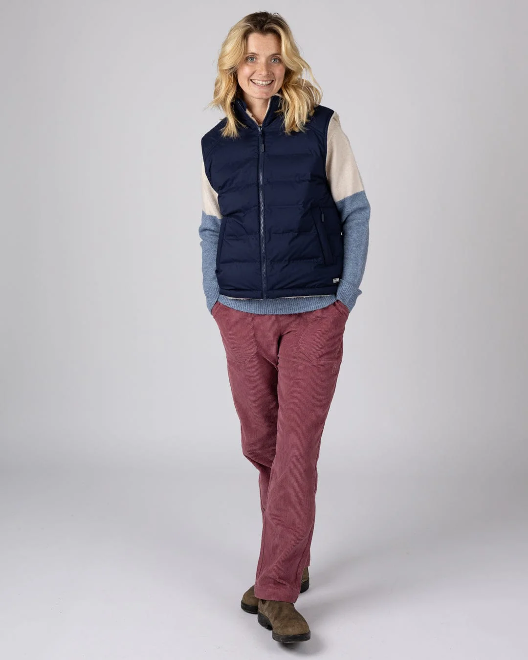 Astra Borg Womens Reversible Gilet in Navy - Image 8