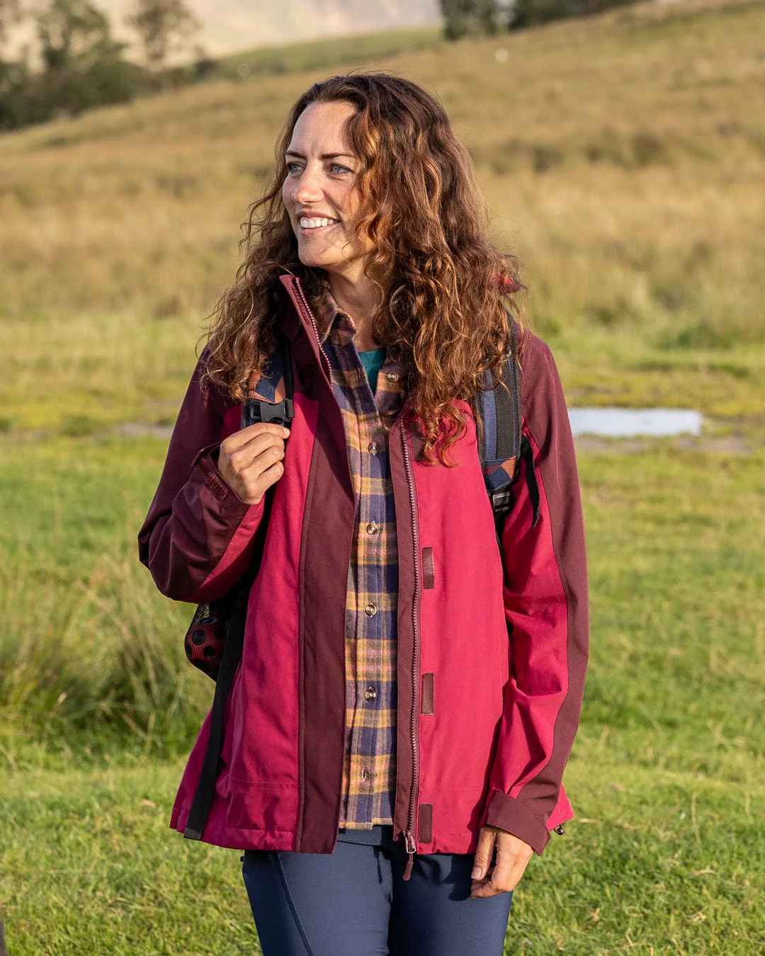 Aubrey Colourblock Womens in Waterproof Jacket - Dark Pink - Image 14