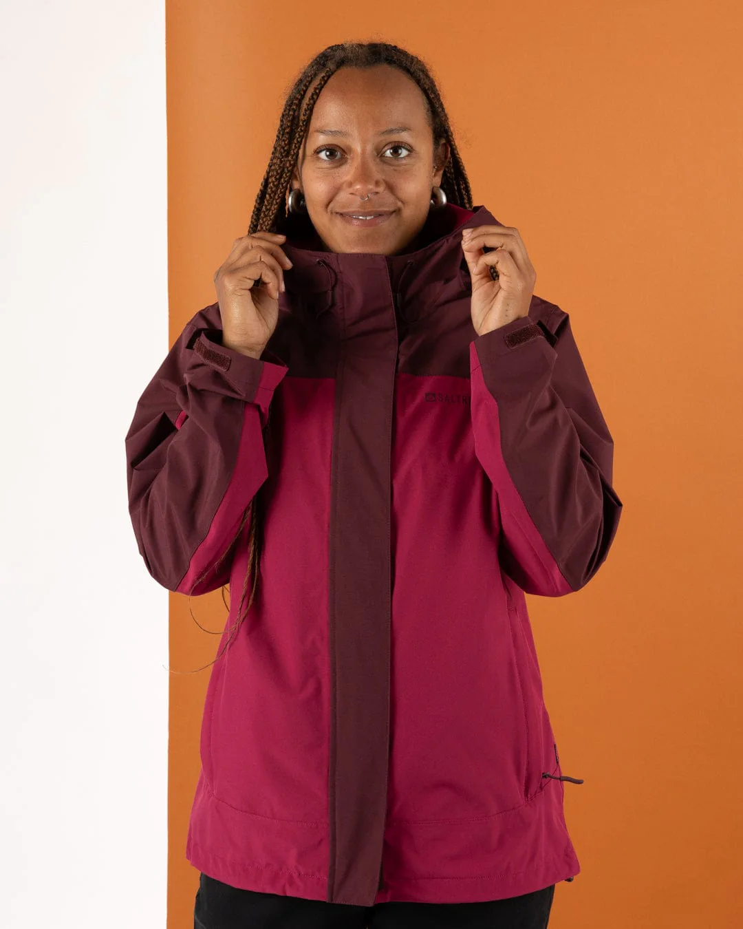 Aubrey Colourblock Womens in Waterproof Jacket - Dark Pink - Image 9