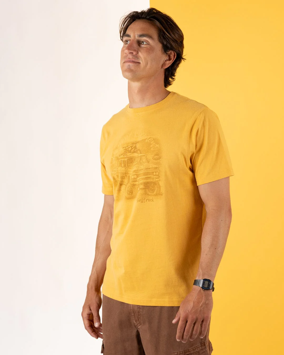 Axle Mens Short Sleeve T-Shirt in Yellow