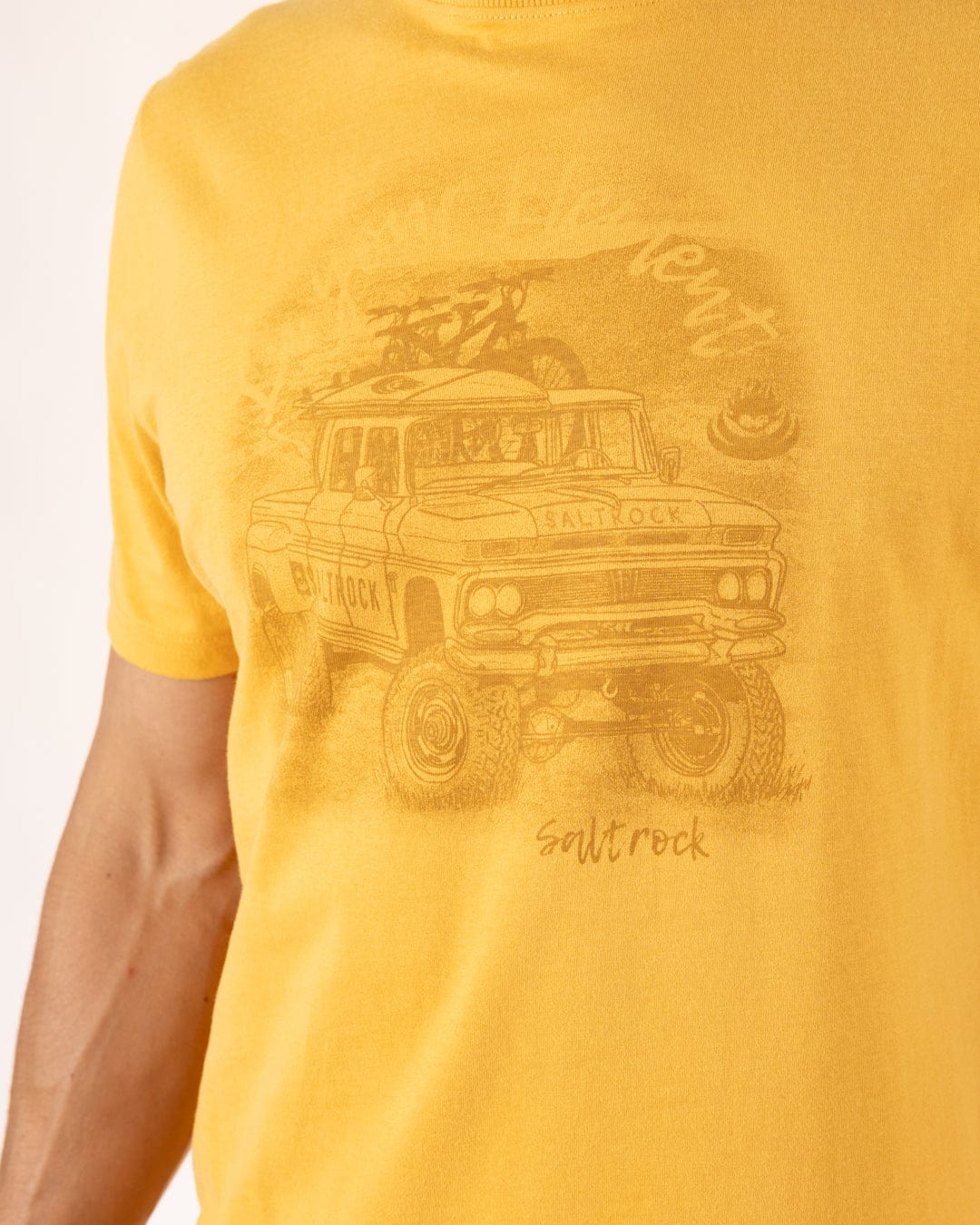 Axle Mens Short Sleeve T-Shirt in Yellow - Image 2