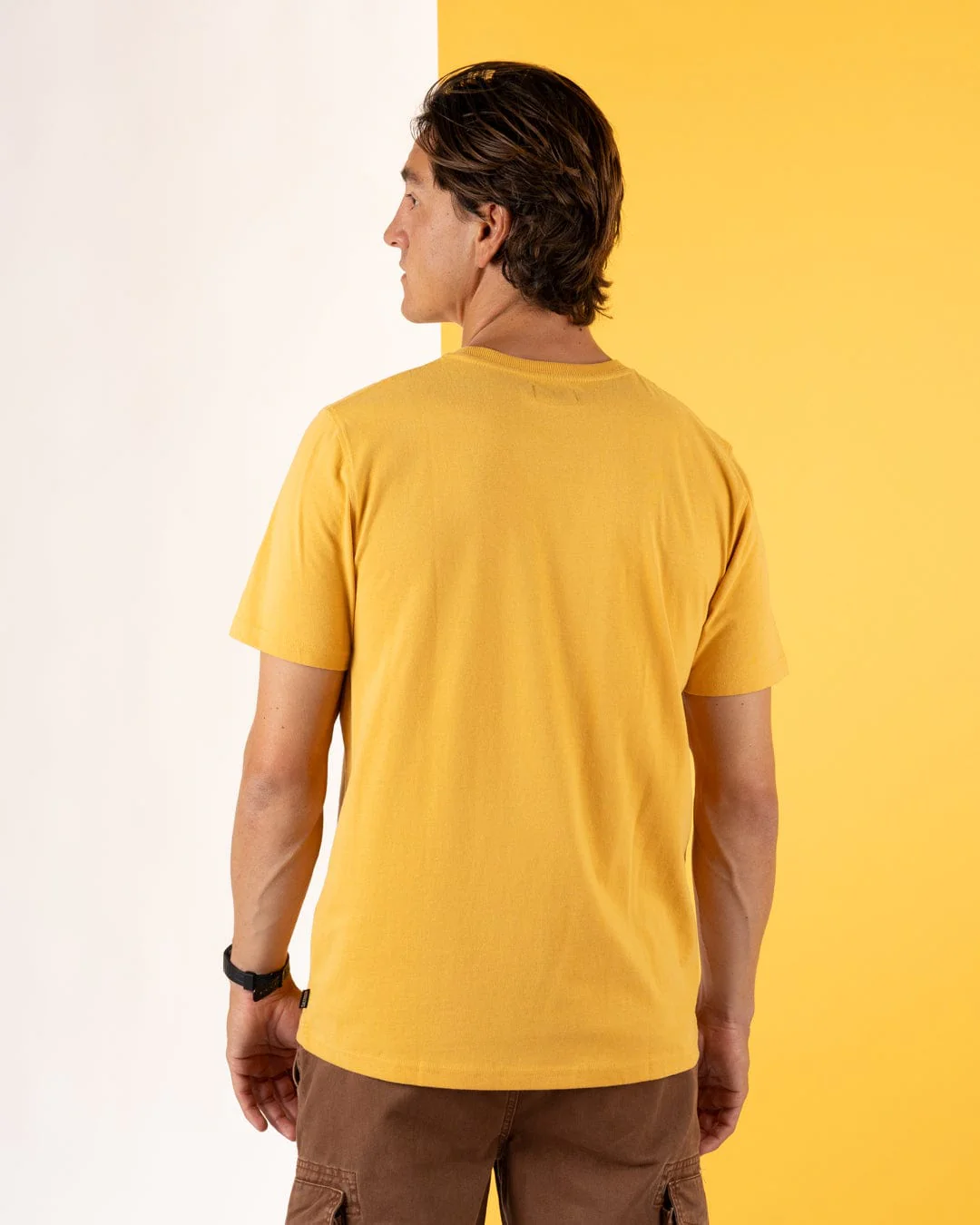 Axle Mens Short Sleeve T-Shirt in Yellow - Image 5