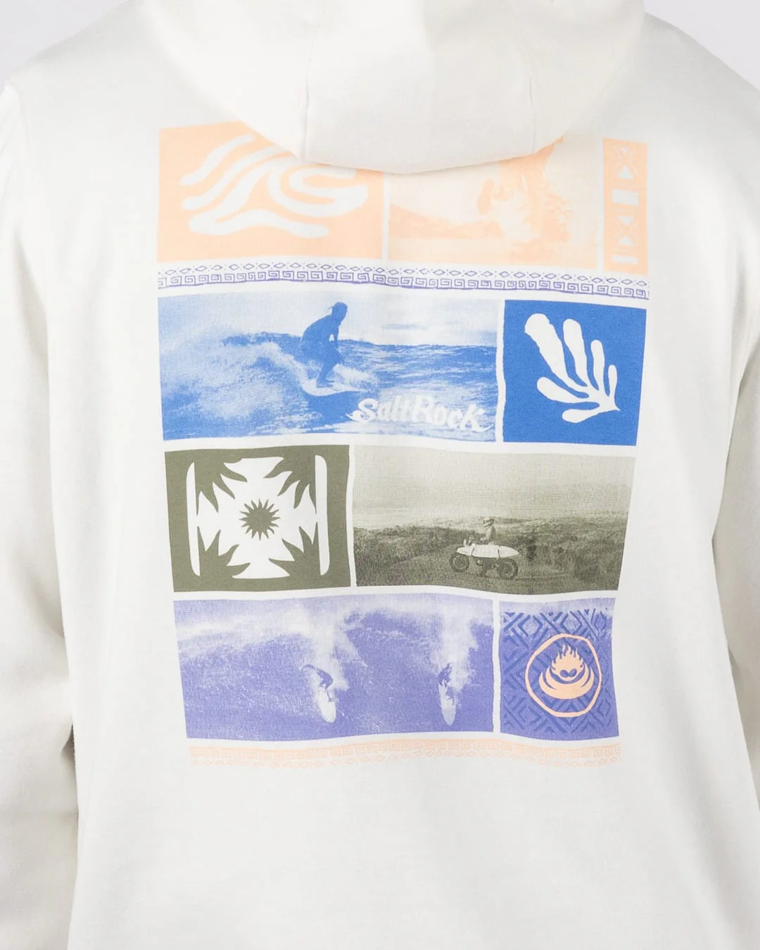 Beach Break Mens Pop Hoodie in Cream - Image 4