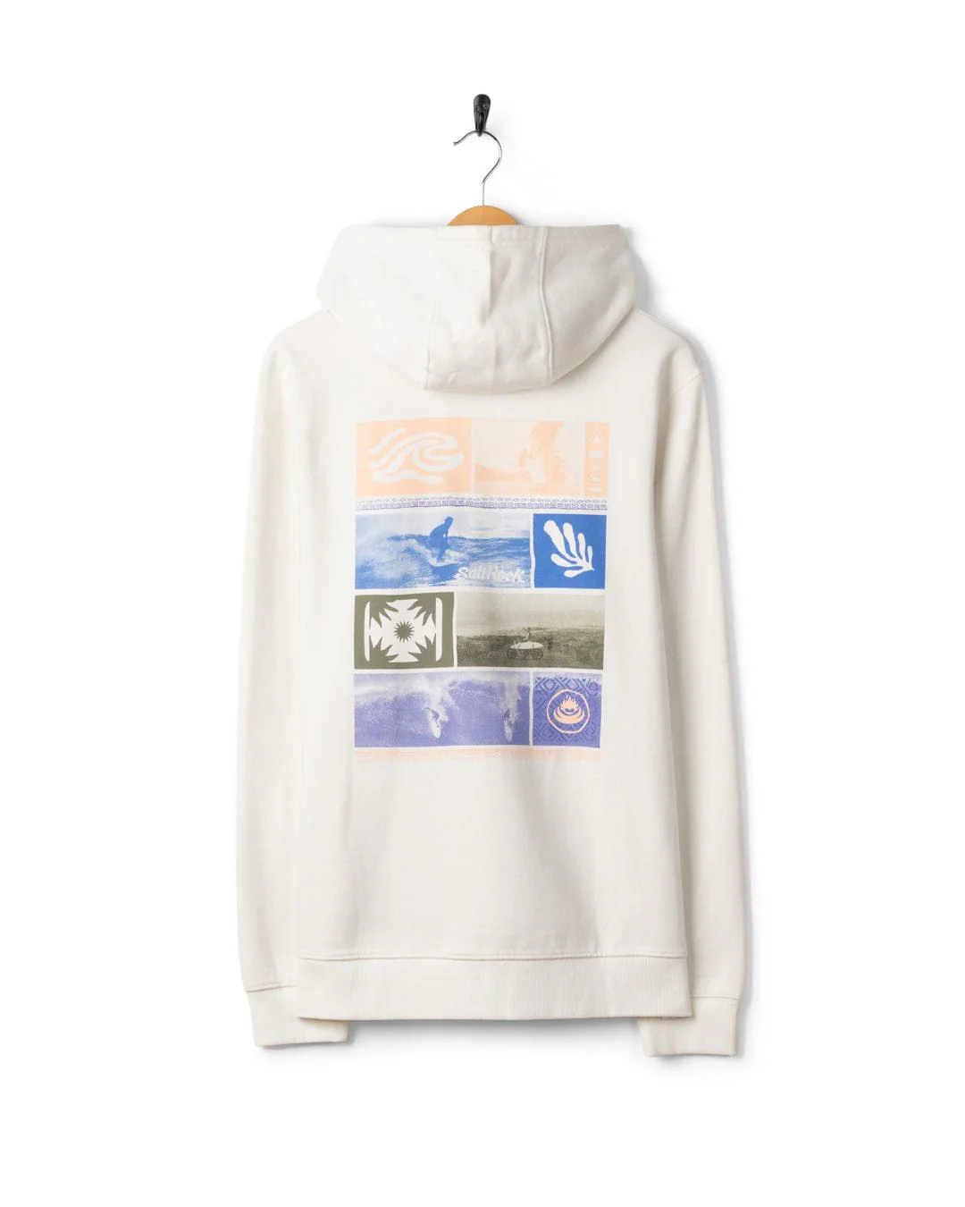 Beach Break Mens Pop Hoodie in Cream - Image 6