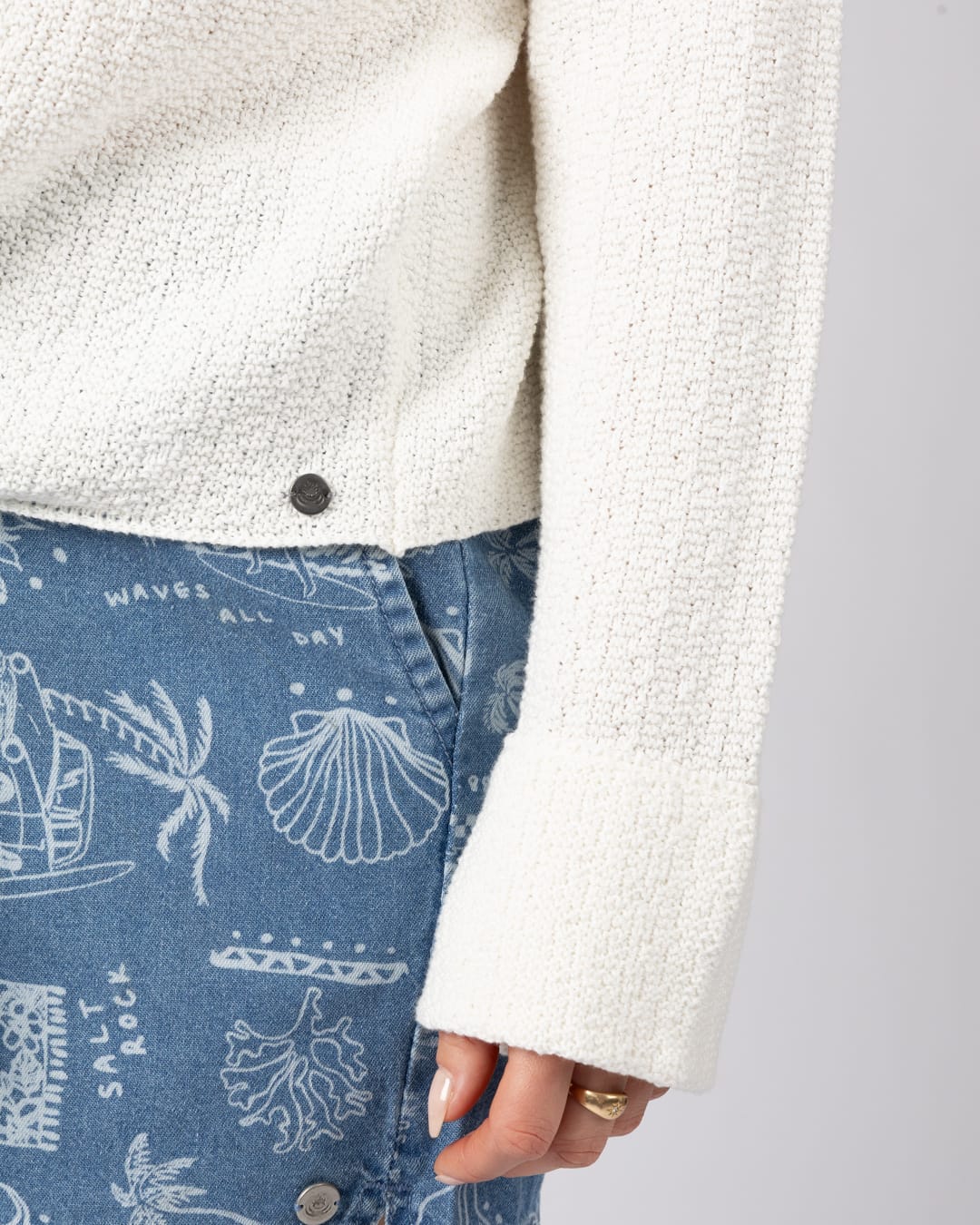 Beachtide Womens Knitwear Jumper in Cream - Image 6