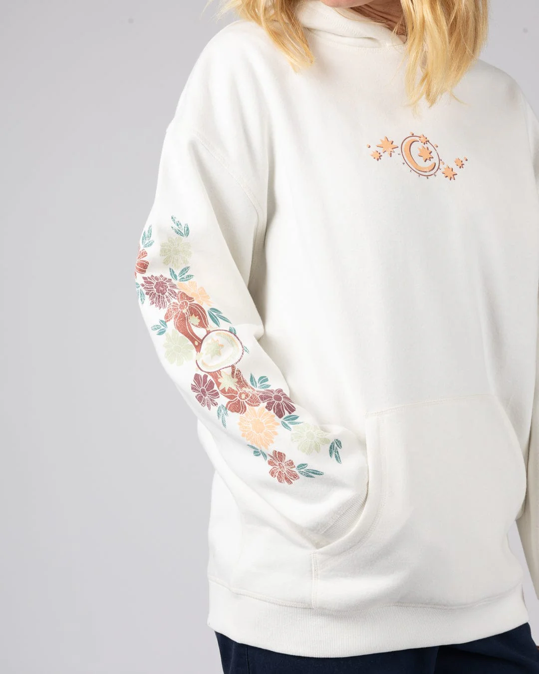 Better Days Womens Oversized Pop Hoodie in Cream - Image 6