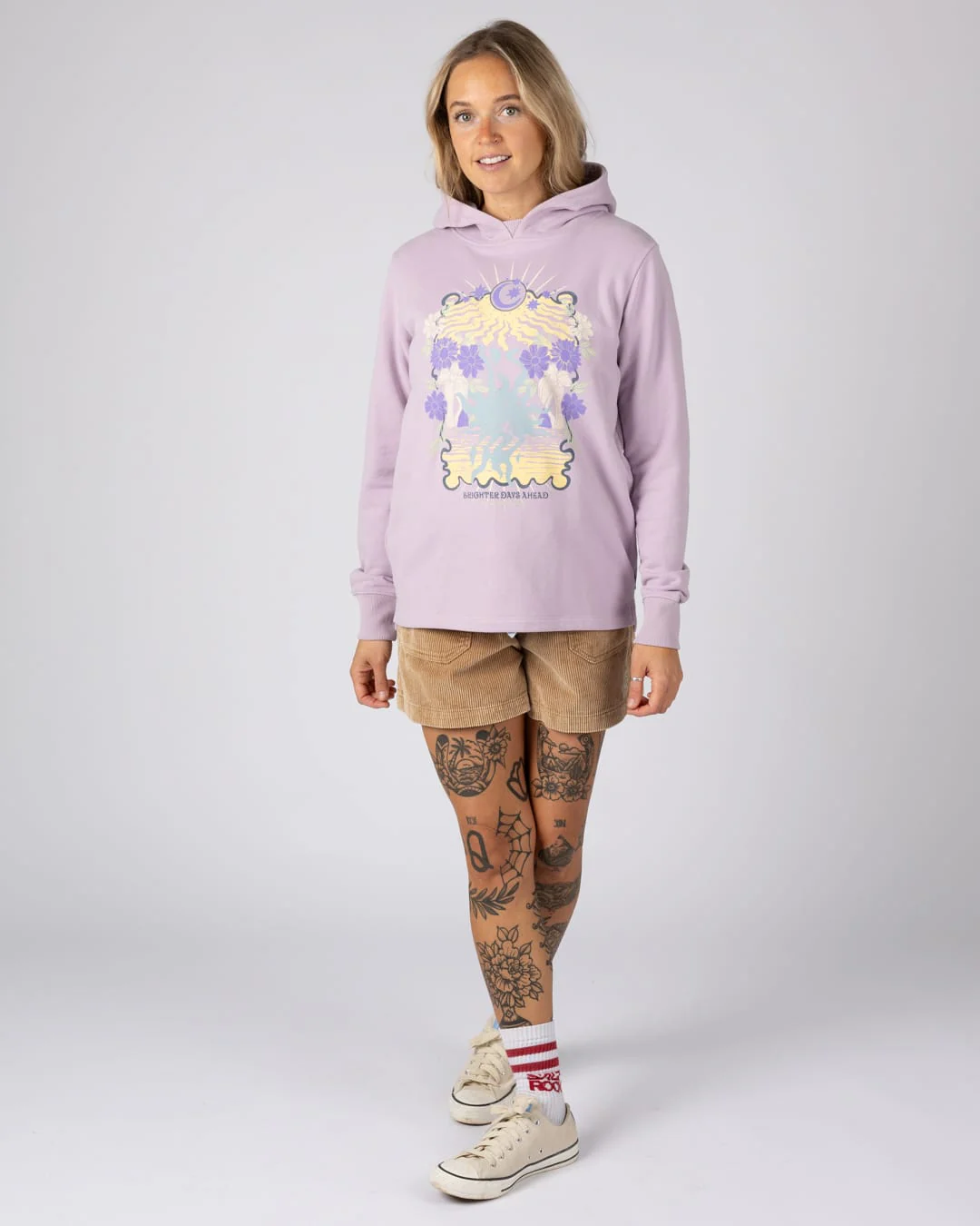 Better Days  Womens Pop Hoodie in Purple - Image 3