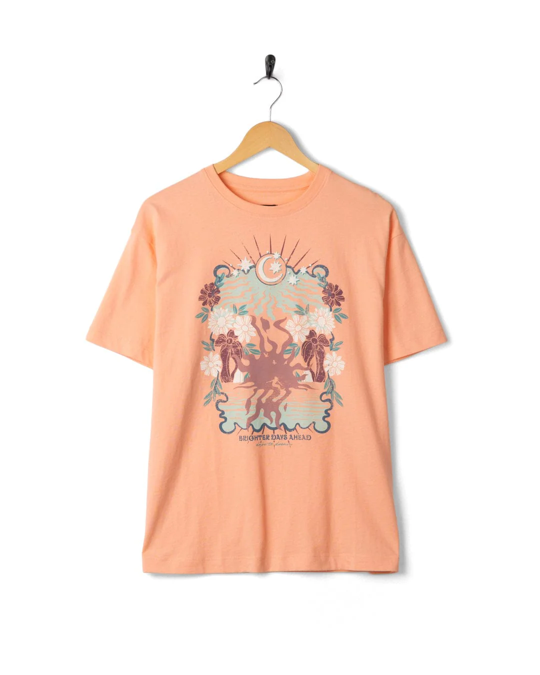 Better Days Womens Oversized Short Sleeve T-shirt in Orange - Image 2