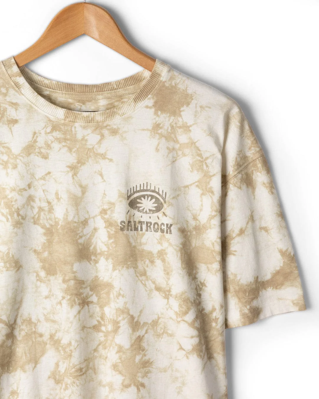 Block Icons Mens Oversized Tie Dye T-Shirt in Cream - Image 3