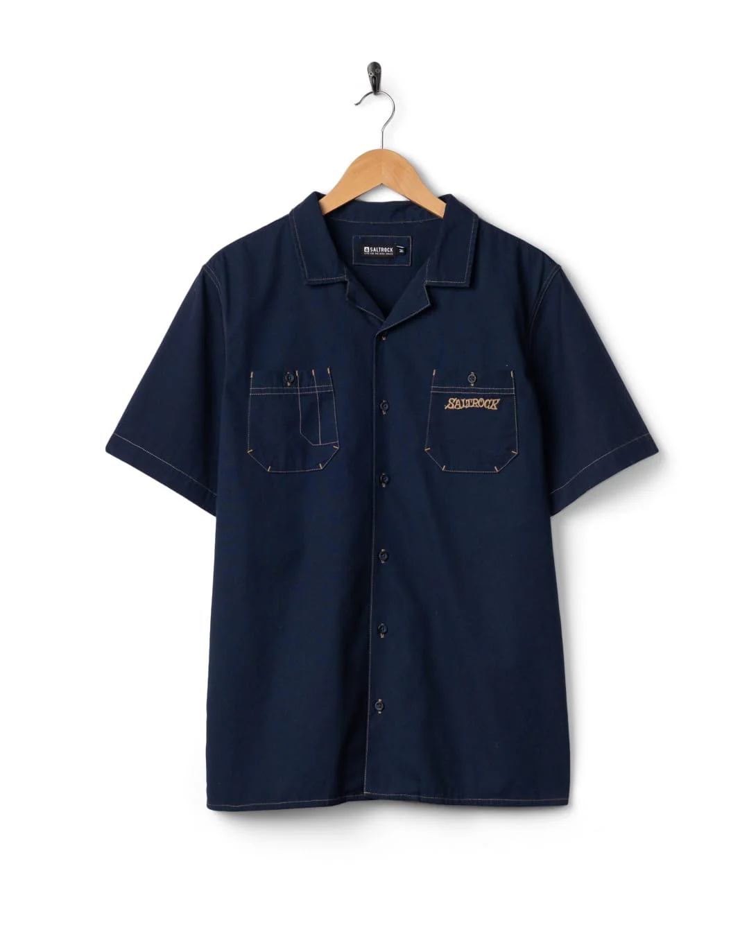 Boulevard Mens Short Sleeve Shirt in Blue - Image 6