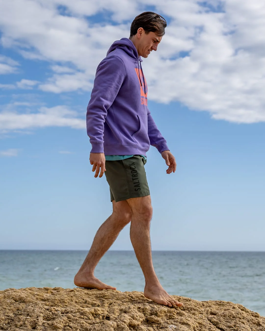 Box Logo Mens Pop Hoodie in Purple - Image 3