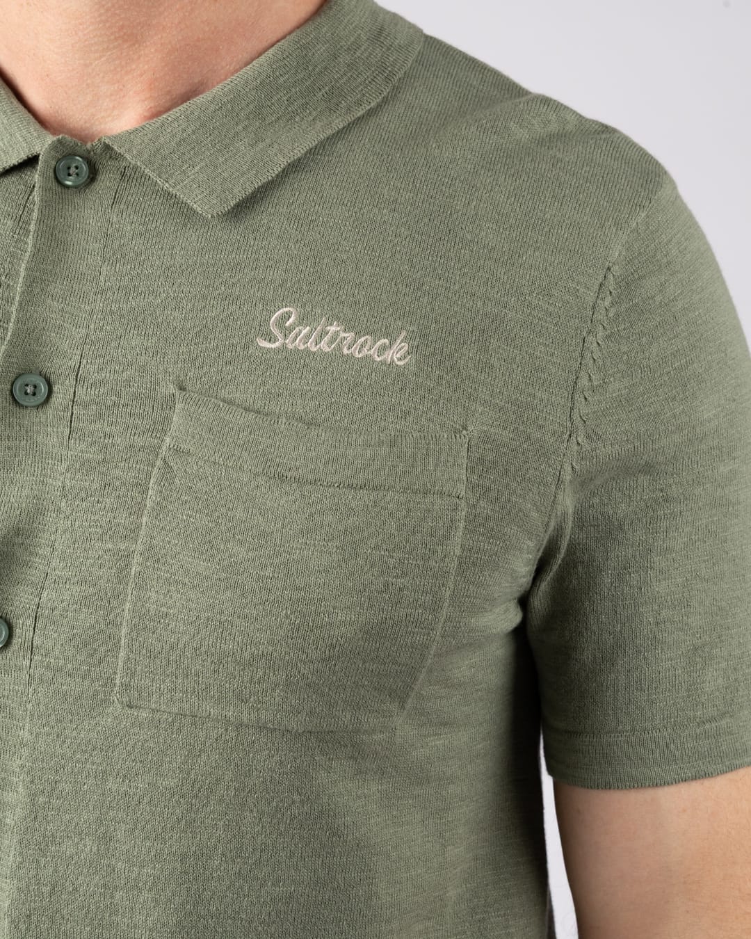 Caspian Mens Short Sleeve Shirt in Light Green - Image 4