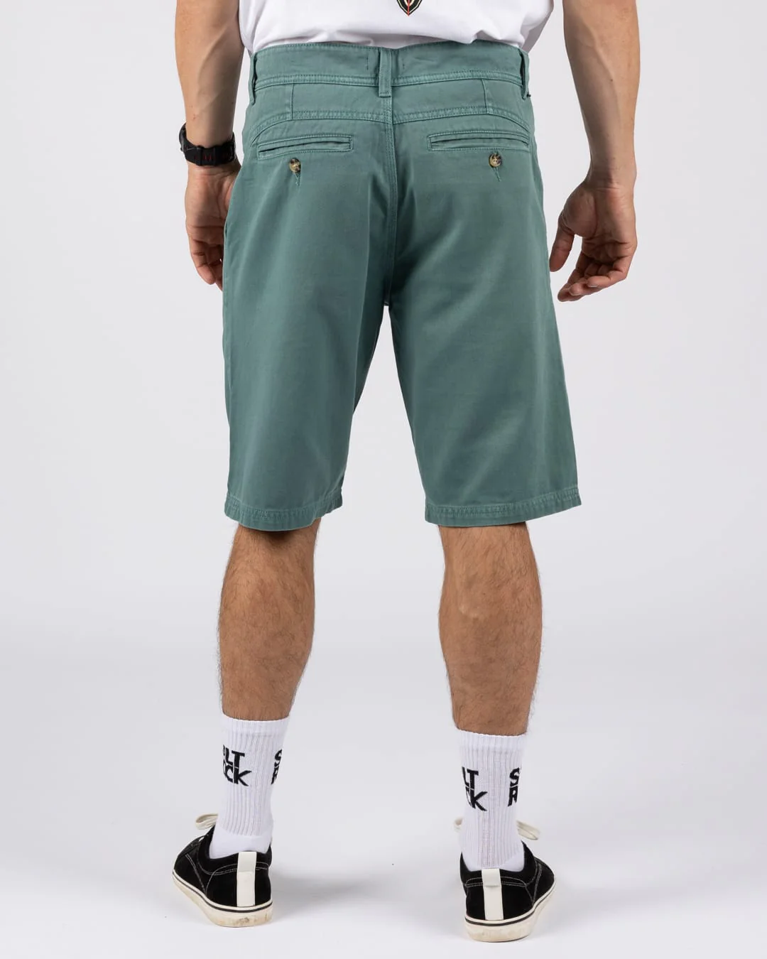 Conan Mens Chino Short in Dark Green - Image 4