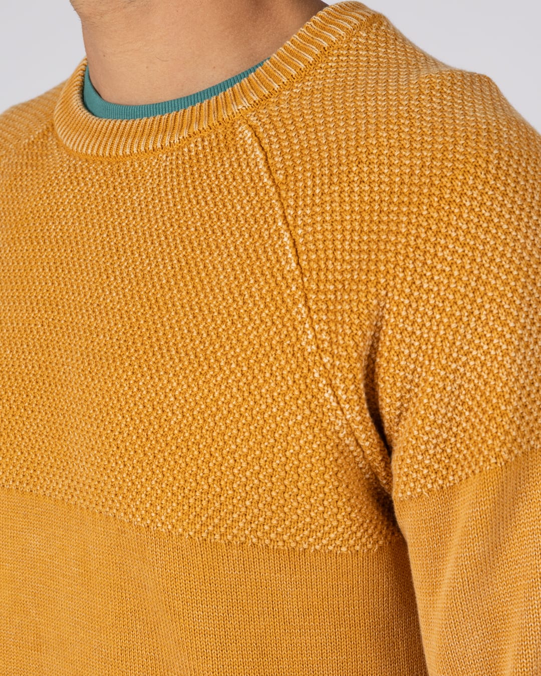 Coombe Mens Knitted Jumper in Yellow - Image 6