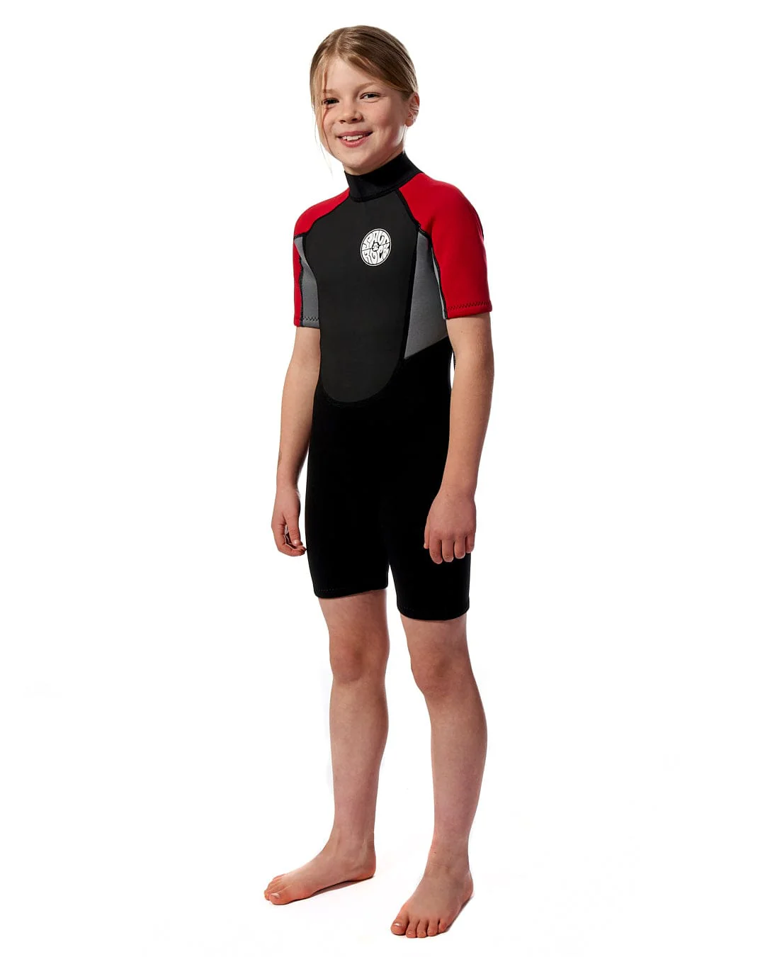 Core Boys 3/2 Shortie Wetsuit in Black/Red - Image 16
