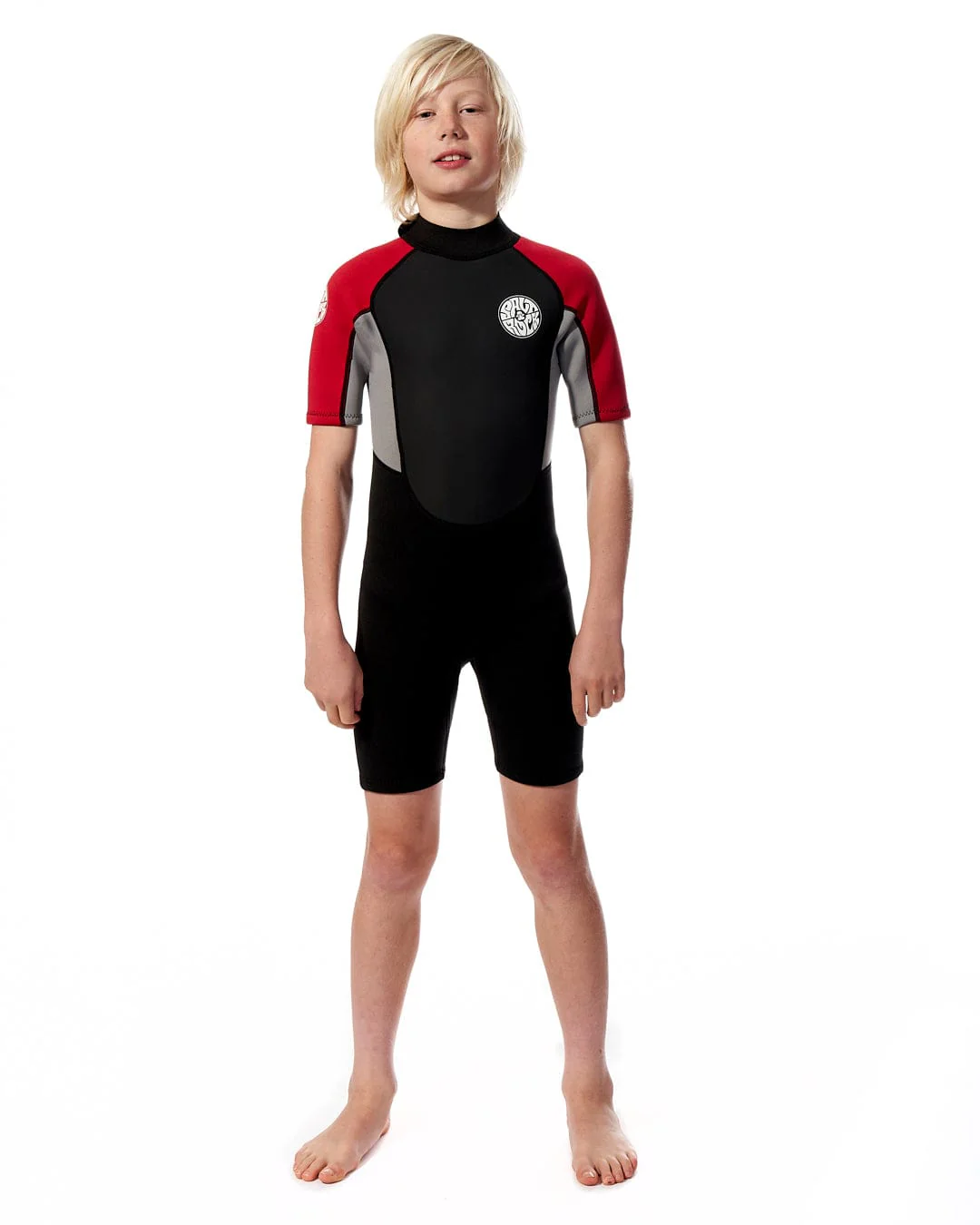 Core Boys 3/2 Shortie Wetsuit in Black/Red - Image 17