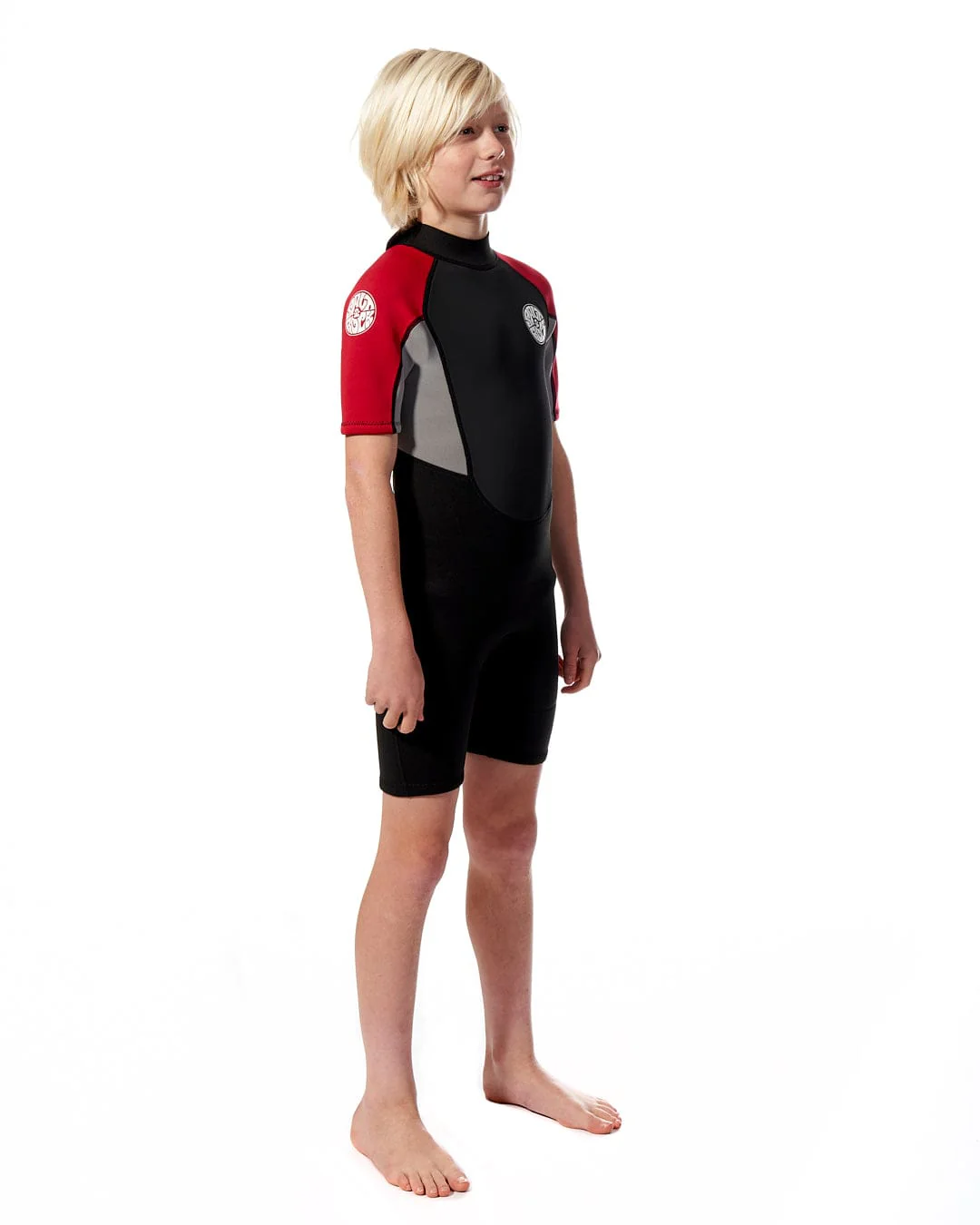 Core Boys 3/2 Shortie Wetsuit in Black/Red - Image 8