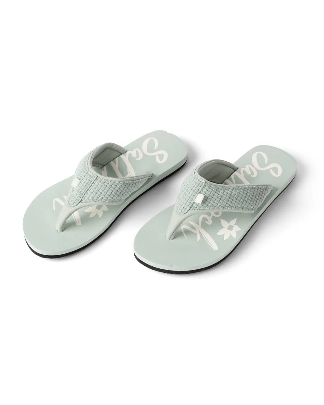 Cube Womens Waffle Cord Flip Flops in Light Green - Image 2