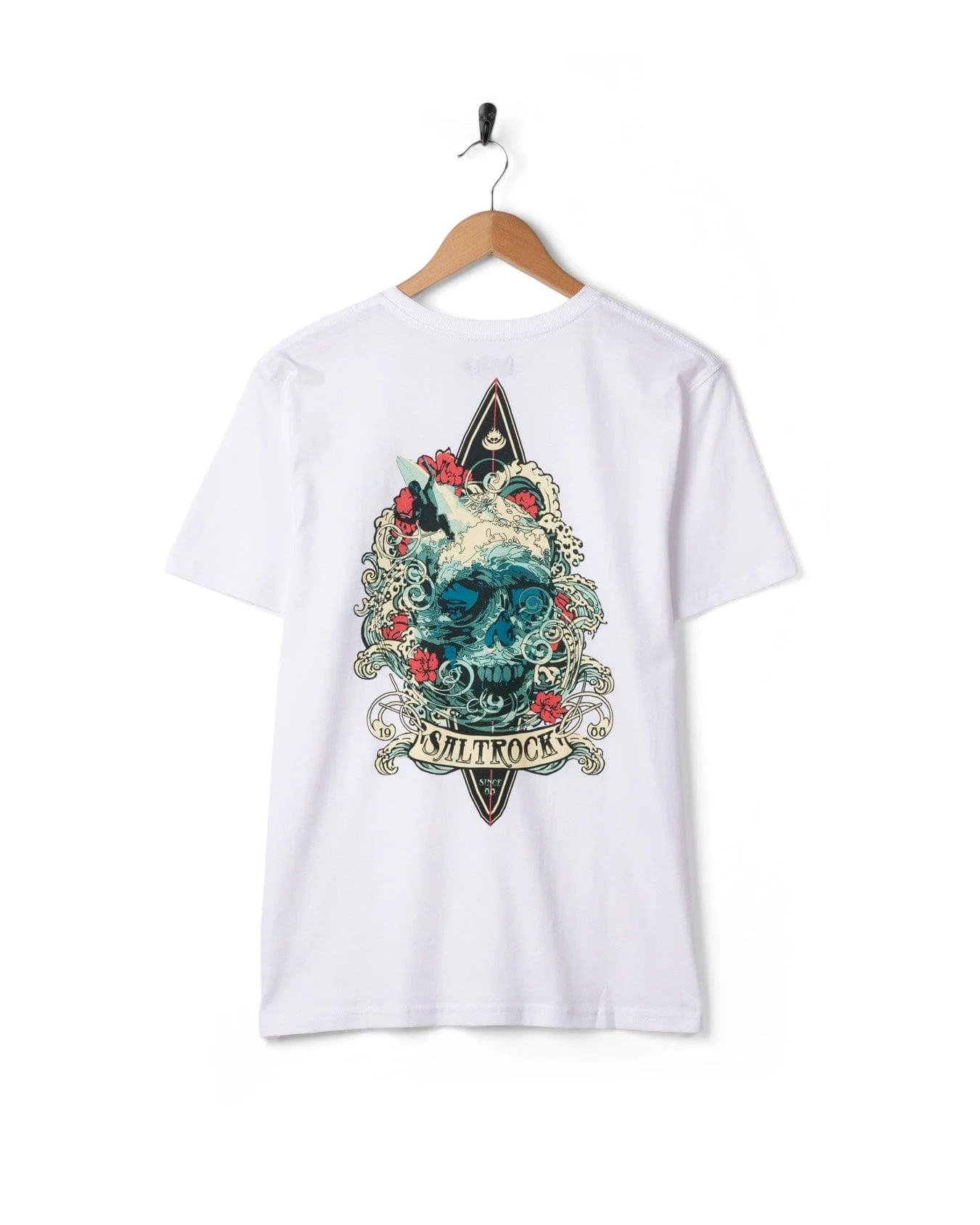 Dark Water Colour Mens Short Sleeve T-shirt in White - Image 7
