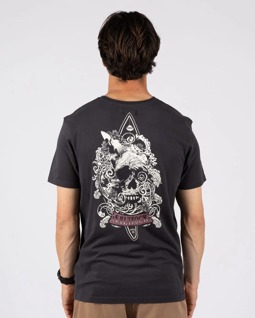 Dark Water  Mens Short Sleeve T-Shirt in Dark Grey