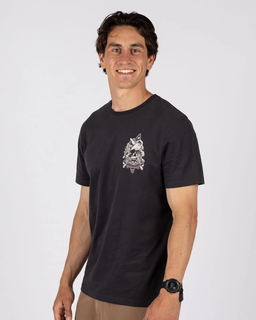 Dark Water  Mens Short Sleeve T-Shirt in Dark Grey - Image 2