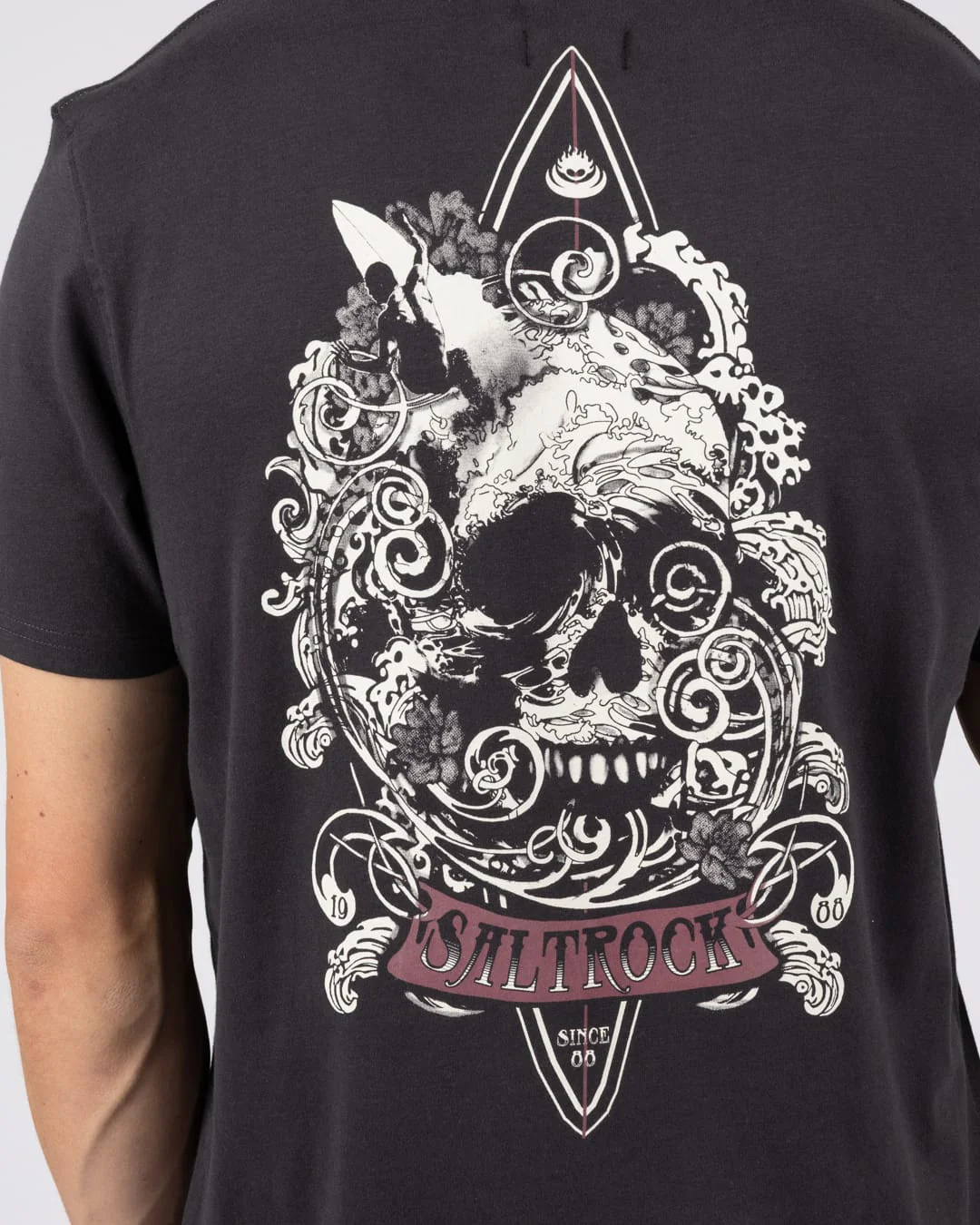 Dark Water  Mens Short Sleeve T-Shirt in Dark Grey - Image 3