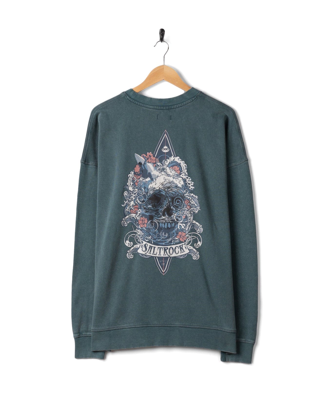 Dark Water Mens Oversized Sweatshirt Top in Blue - Image 6