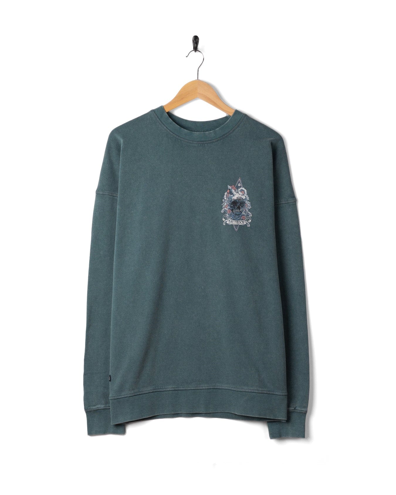 Dark Water Mens Oversized Sweatshirt Top in Blue - Image 8