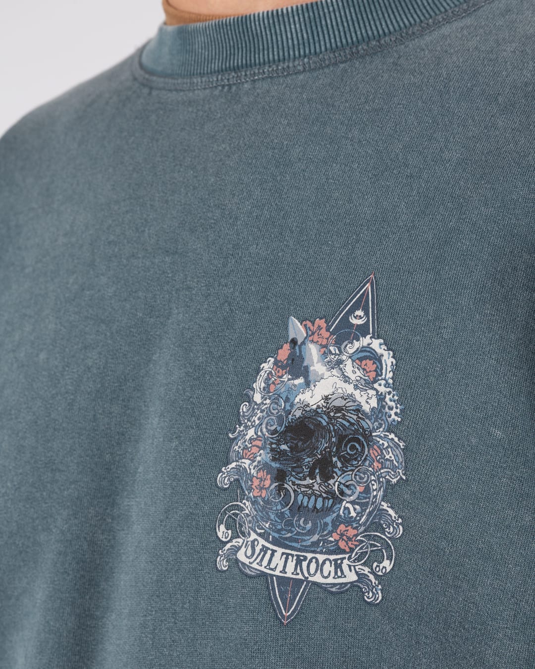 Dark Water Mens Oversized Sweatshirt Top in Blue - Image 9