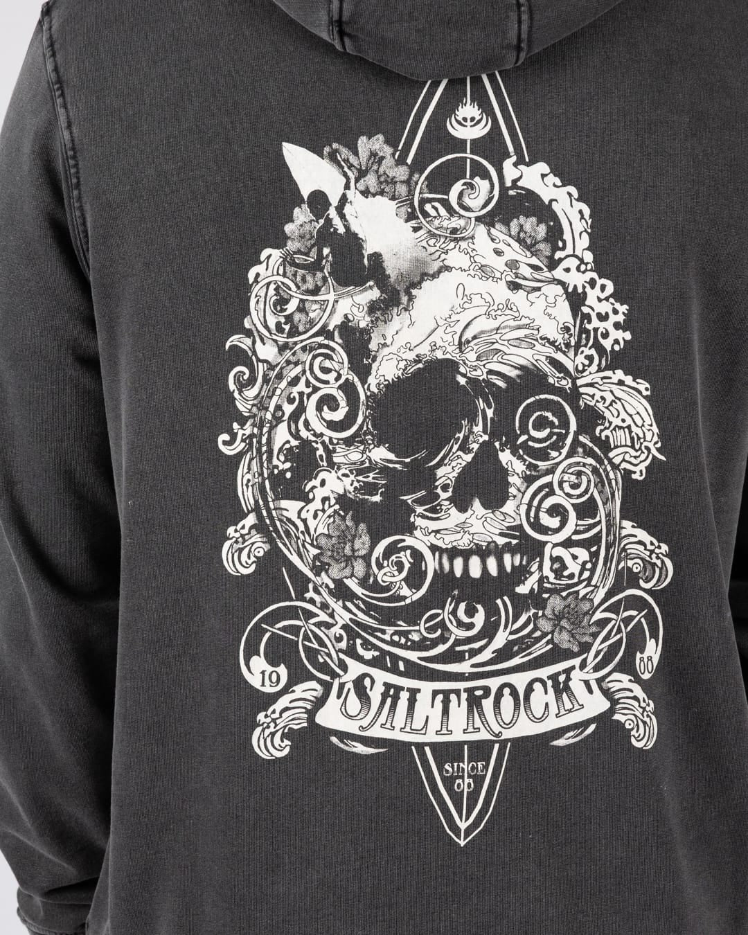 Dark Waters Mens Pop Hoodie in Dark Grey - Image 2