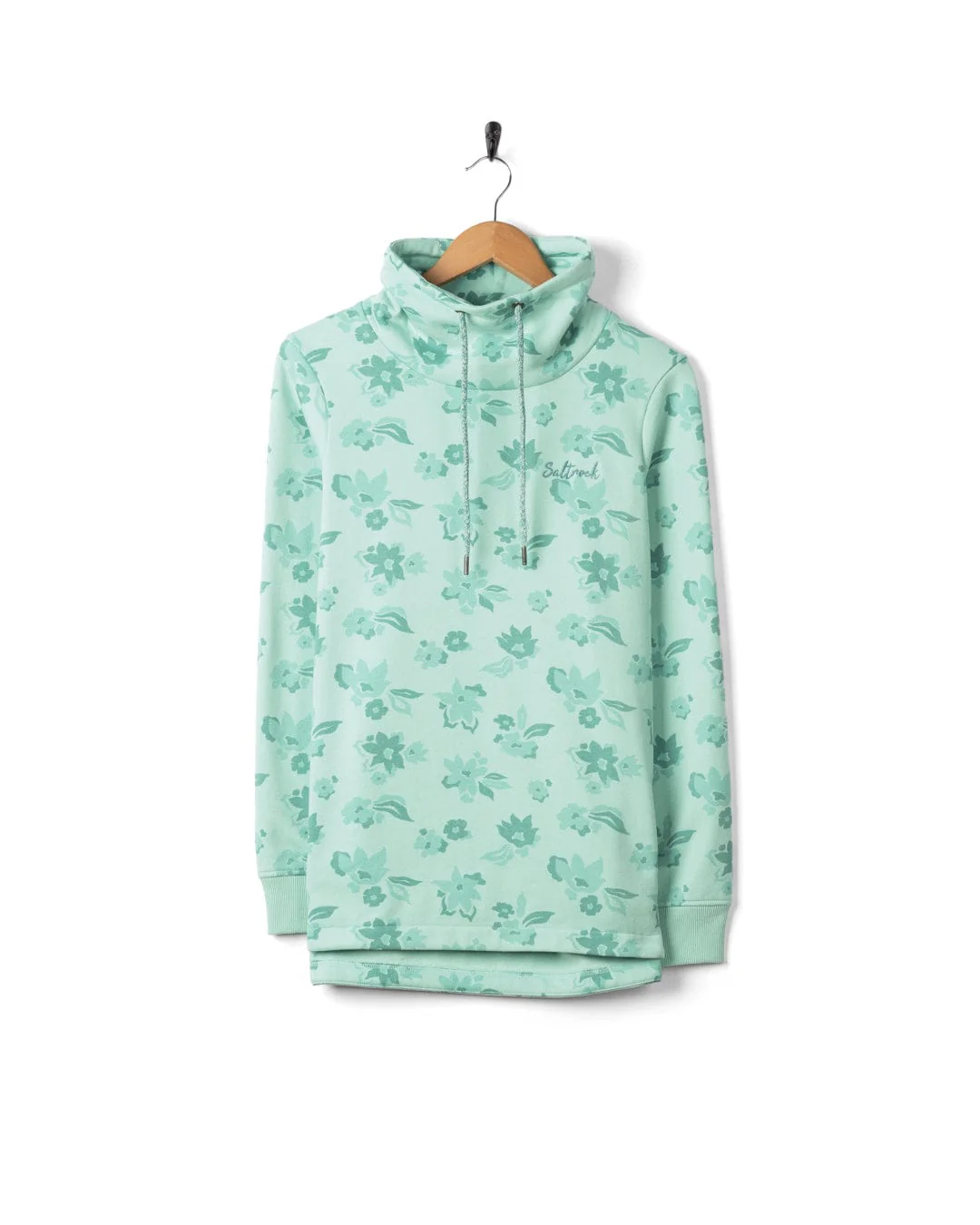 Daze Womens Funnel Neck Sweatshirt in Light Blue - Image 2