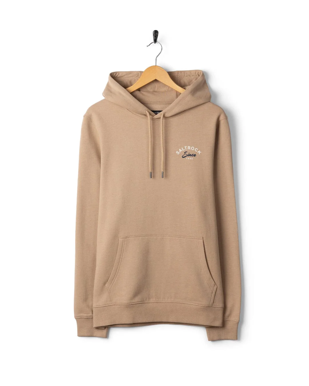 Deep Sea Flame Cornwall Mens Pop Hoodie in Beige - Image 7