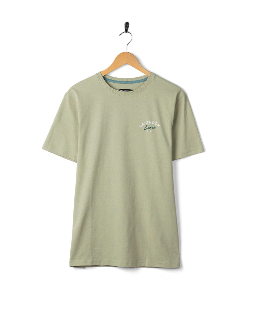 Deep Sea Flame Wales Mens Short Sleeve T-Shirt in Light Green - Image 7