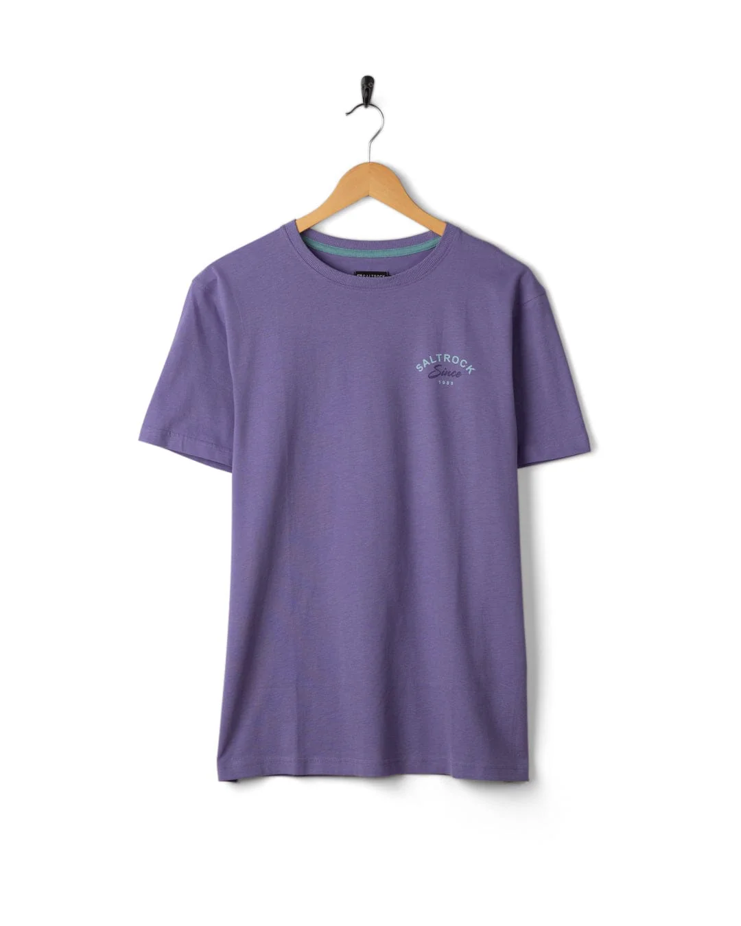 Deep Sea Flame Wales Mens Short Sleeve T-shirt in Purple - Image 6