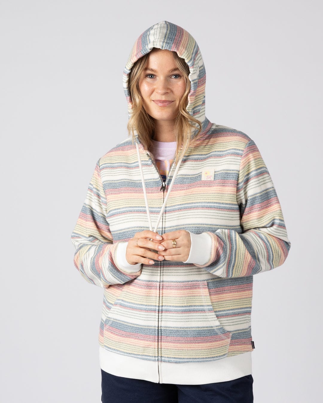 Delen  Womens Lined Hoodie in Multi - Image 6