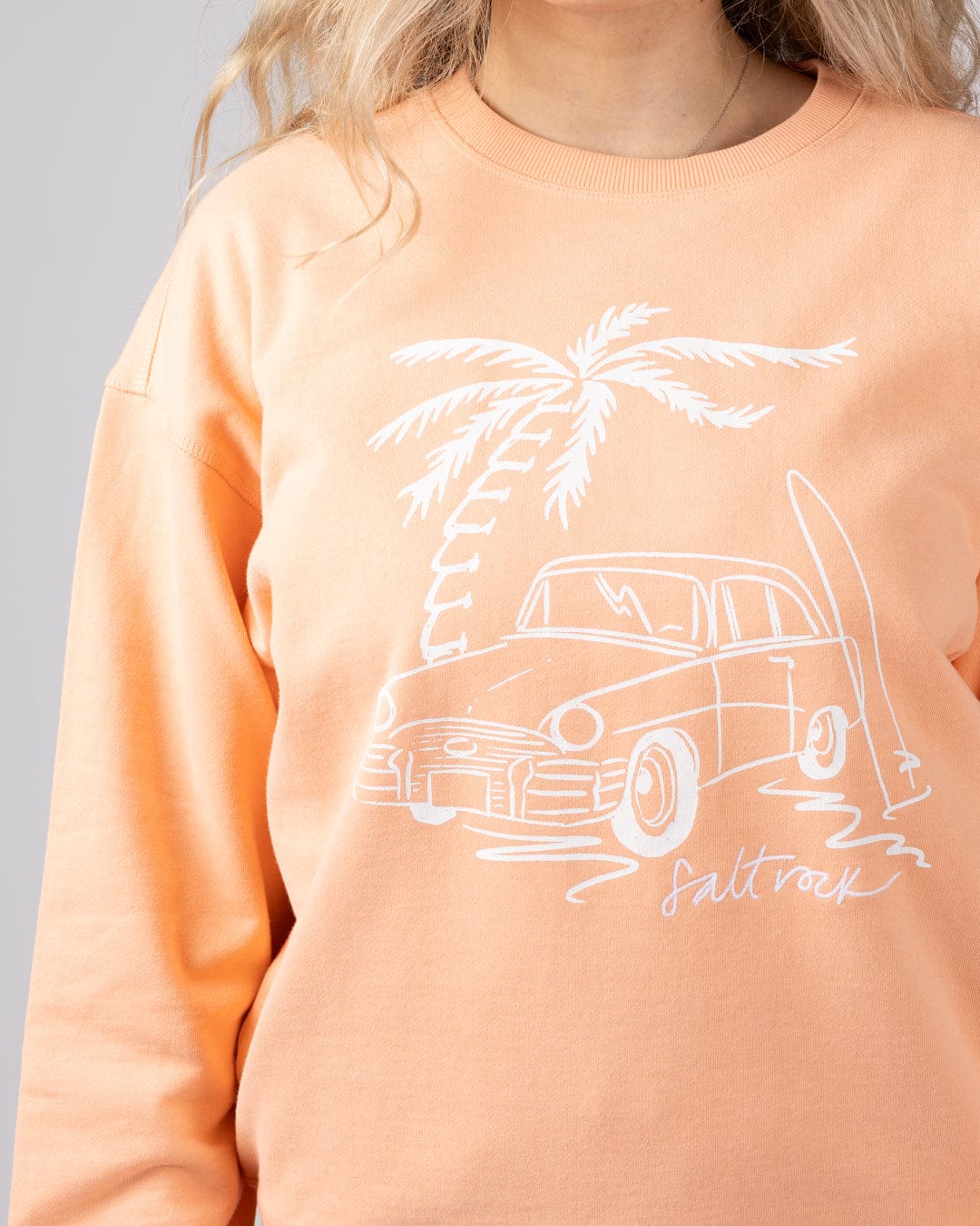 Driver Womens Oversized Sweat Top in Orange - Image 2