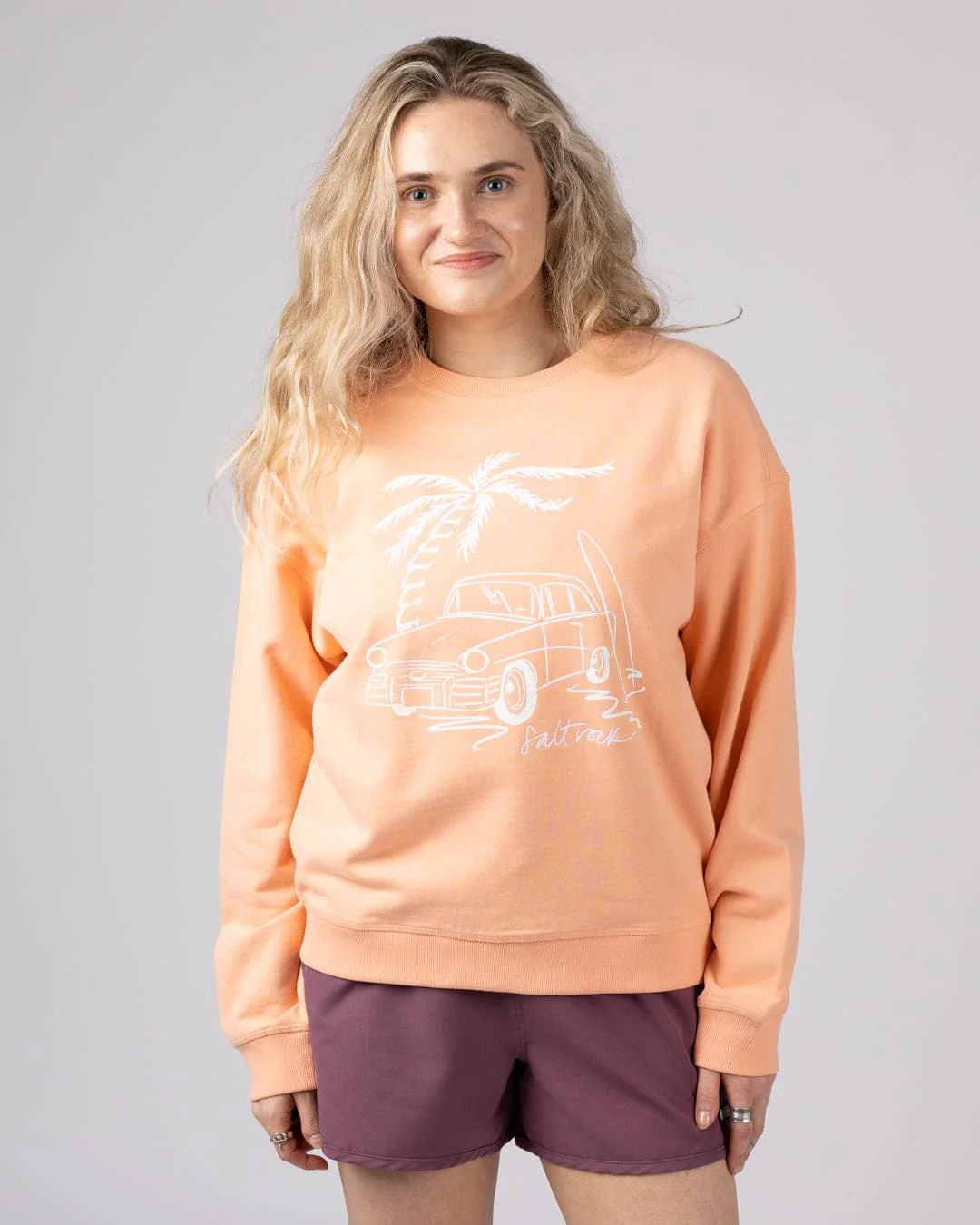 Driver Womens Oversized Sweat Top in Orange - Image 6