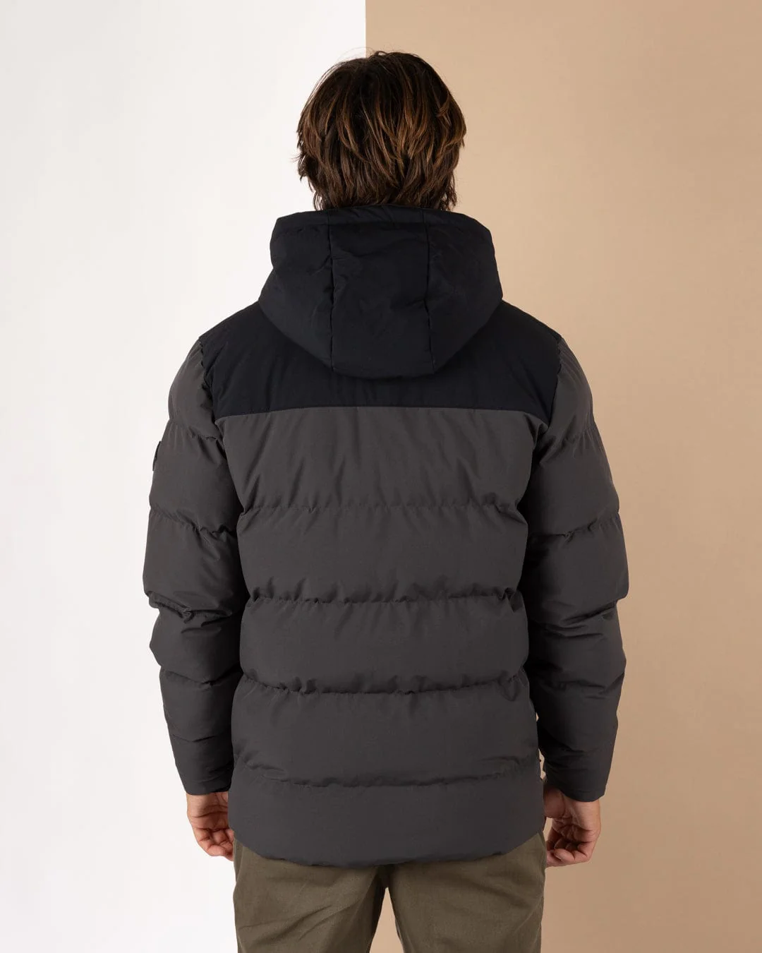 Dune Mens Water Resistant Padded Jacket in Black/Grey - Image 7