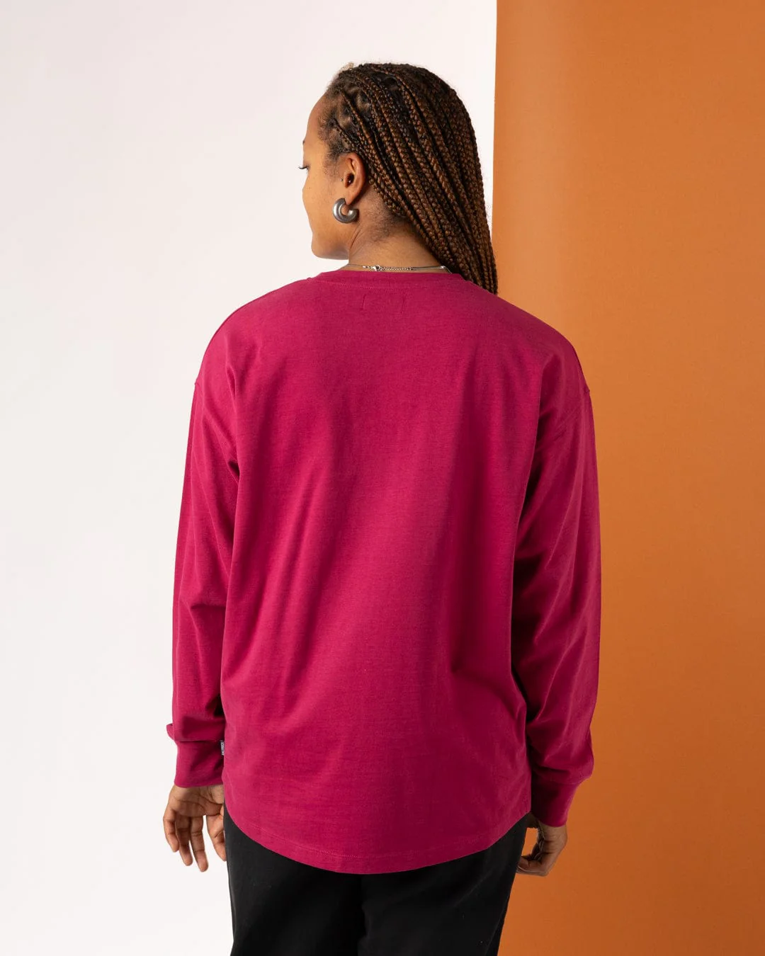Eclipse Womens Long Sleeve T-Shirt in Dark Pink - Image 3