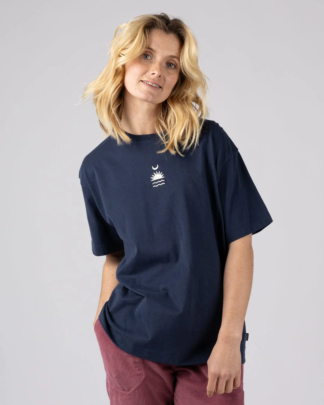Equinox Womens Oversized Short Sleeve T-Shirt in Blue - Image 2