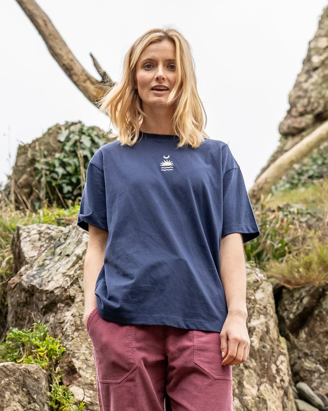 Equinox Womens Oversized Short Sleeve T-Shirt in Blue - Image 3