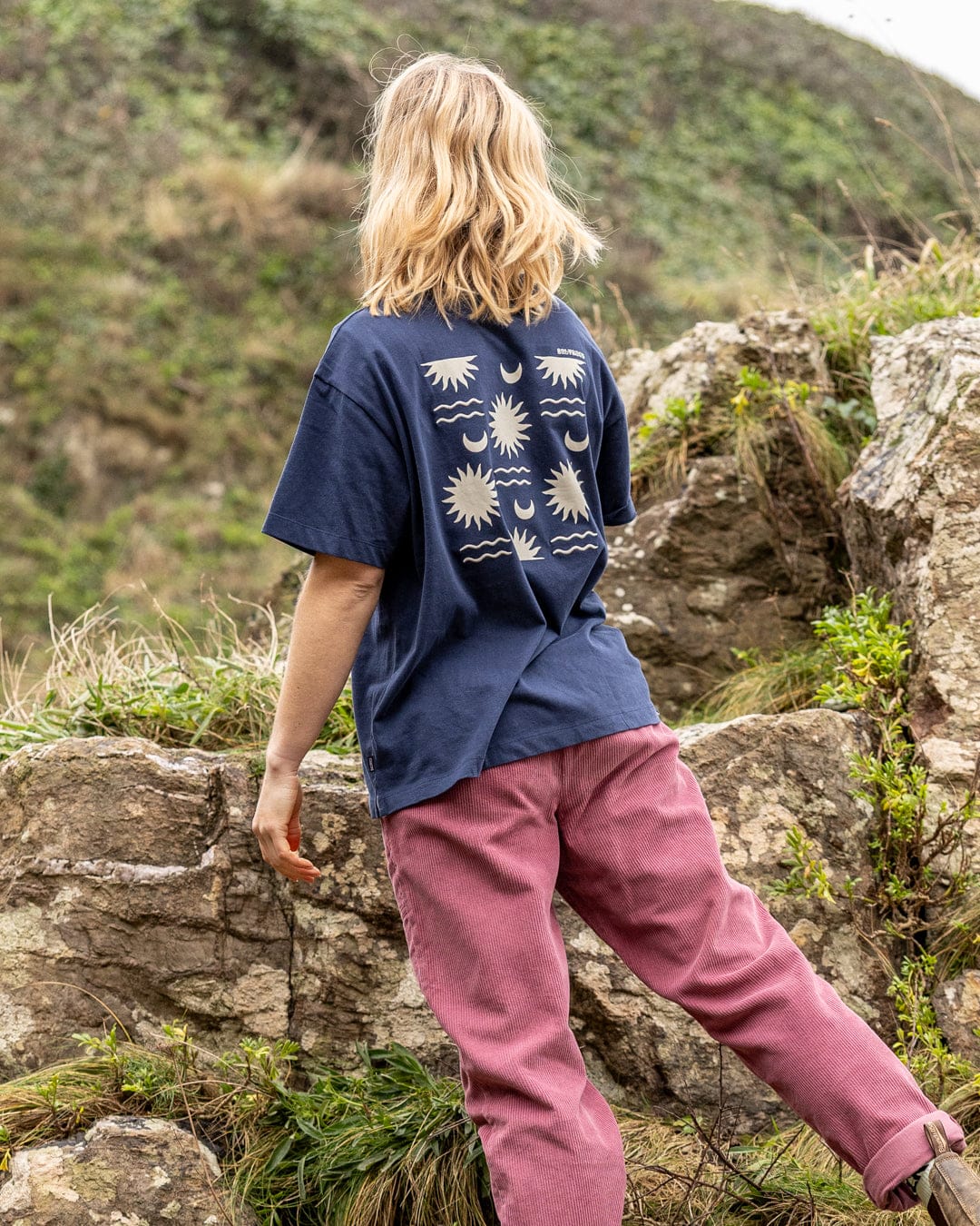 Equinox Womens Oversized Short Sleeve T-Shirt in Blue - Image 4