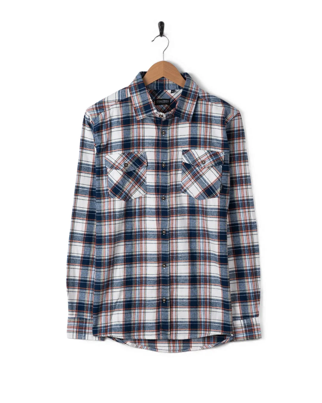 Finni Check Mens Shirt in Dark Blue - Image 2
