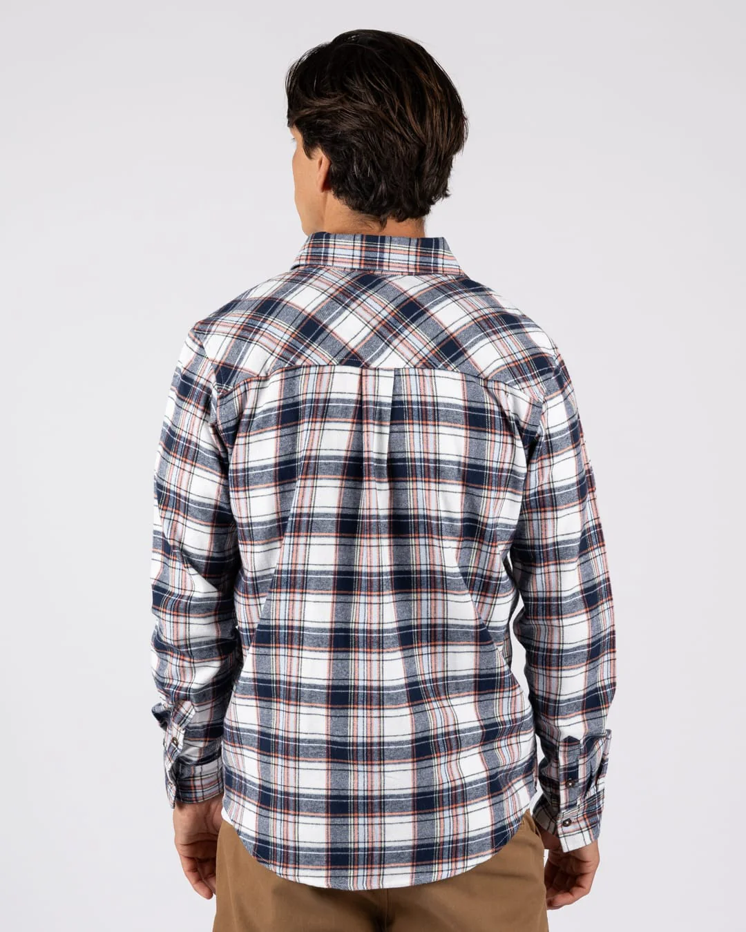 Finni Check Mens Shirt in Dark Blue - Image 3
